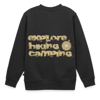Découverte - Alpinisme - Randonnée - Camping - Sweat Premium enfant bio - noir - Dos - AI Model Kid Female (0cm)