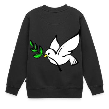 Friedenstaube - Kinder Premium Organic Sweatshirt - Schwarz - Hinten - AI Model Kid Female (0cm)