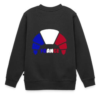 croissant france - Kinder Premium Organic Sweatshirt - Schwarz - Hinten - AI Model Kid Female (0cm)