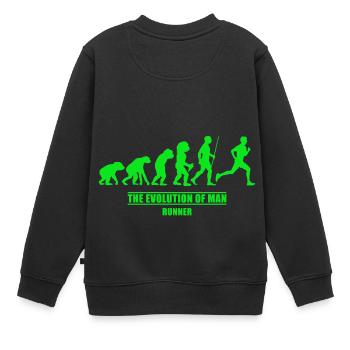 Läufer Evolution Läufer - Kinder Premium Organic Sweatshirt - Schwarz - Hinten - AI Model Kid Female (0cm)