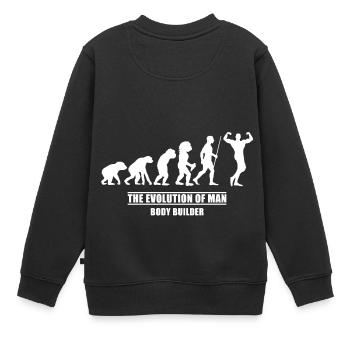 Evolution Kraftsport - Kinder Premium Organic Sweatshirt - Schwarz - Hinten - AI Model Kid Female (0cm)