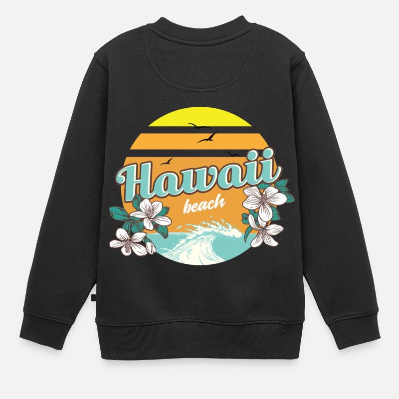 Hawaï vacances à la plage - Sweat Premium enfant bio - noir