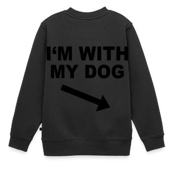 Chien - Sweat Premium enfant bio - noir - Dos - AI Model Kid Female (0cm)
