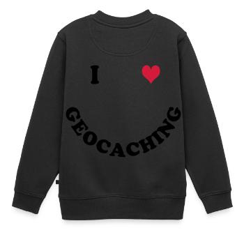 Geocaching - Kinder Premium Organic Sweatshirt - Schwarz - Hinten - AI Model Kid Female (0cm)