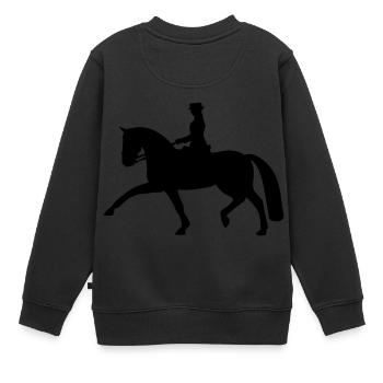 Dressur Reiter Mod.6 - Kinder Premium Organic Sweatshirt - Schwarz - Hinten - AI Model Kid Female (0cm)