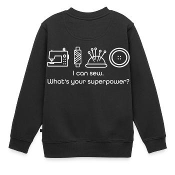 couture - Sweat Premium enfant bio - noir - Dos - AI Model Kid Female (0cm)