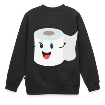 Papier toilette - Sweat Premium enfant bio - noir - Dos - AI Model Kid Female (0cm)