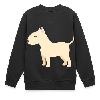 Bull terrier - Sweat Premium enfant bio - noir - Dos - AI Model Kid Female (0cm)