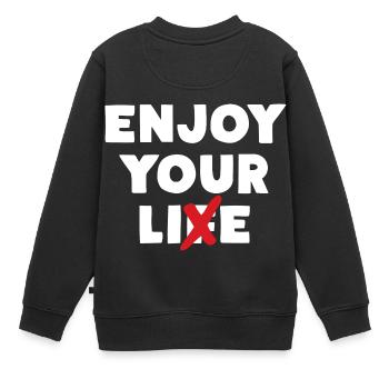 Enjoy Your Lie - Kids Premium Organic Sweatshirt - black - Back - AI Model Kid Female (0cm)