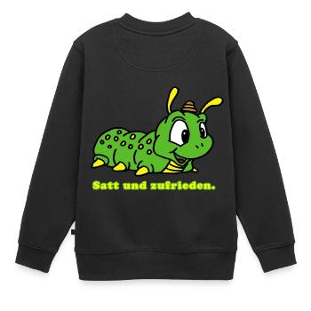 Raupe - Kinder Premium Organic Sweatshirt - Schwarz - Hinten - AI Model Kid Female (0cm)