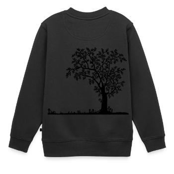 Natur Silhouette - Kinder Premium Organic Sweatshirt - Schwarz - Hinten - AI Model Kid Female (0cm)