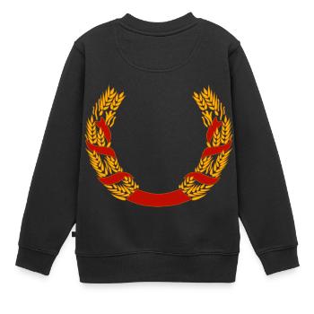 couronne de blé - Sweat Premium enfant bio - noir - Dos - AI Model Kid Female (0cm)
