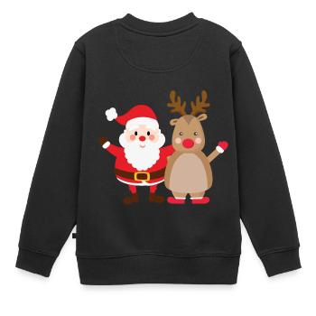 rudolph père noël - Sweat Premium enfant bio - noir - Dos - AI Model Kid Female (0cm)