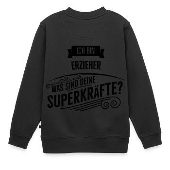 Erzieher - Kinder Premium Organic Sweatshirt - Schwarz - Hinten - AI Model Kid Female (0cm)