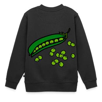 erbsen peas halloween gemuese vegetables22 - Kinder Premium Organic Sweatshirt - Schwarz - Hinten - AI Model Kid Female (0cm)