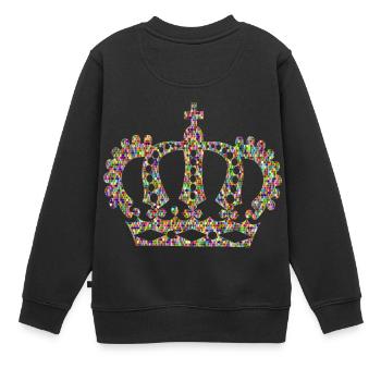 krone crown koenig king castle schloss tower burg1 - Kinder Premium Organic Sweatshirt - Schwarz - Hinten - AI Model Kid Female (0cm)