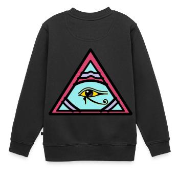 Illuminati Auge des Horus Geschenk Idee - Kinder Premium Organic Sweatshirt - Schwarz - Hinten - AI Model Kid Female (0cm)
