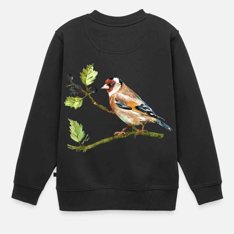 chardonneret - Sweat Premium enfant bio - noir