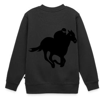 Jockey - Course de chevaux - Sweat Premium enfant bio - noir - Dos - AI Model Kid Female (0cm)