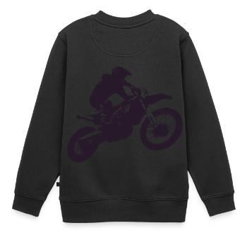Motor cross - Kinder Premium Organic Sweatshirt - Schwarz - Hinten - AI Model Kid Female (0cm)