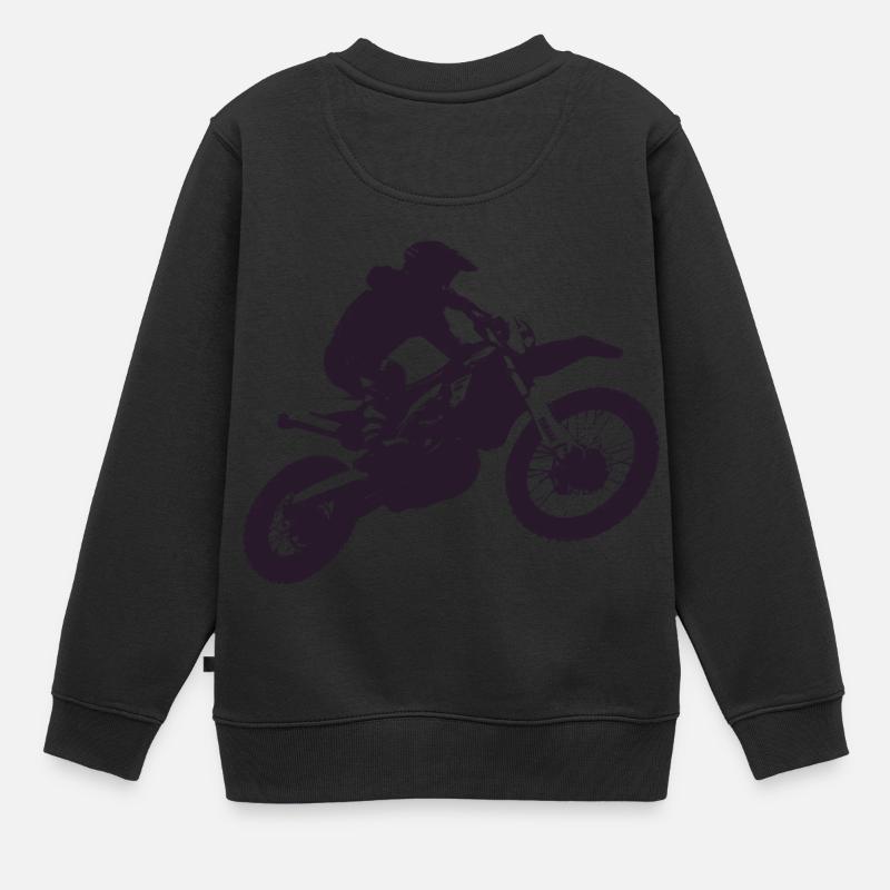 motorcross - Sweat Premium enfant bio - noir