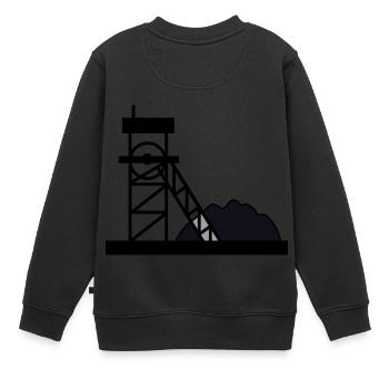 bergarbeiter miner bergwerk mine coal kohle5 - Kinder Premium Organic Sweatshirt - Schwarz - Hinten - AI Model Kid Female (0cm)