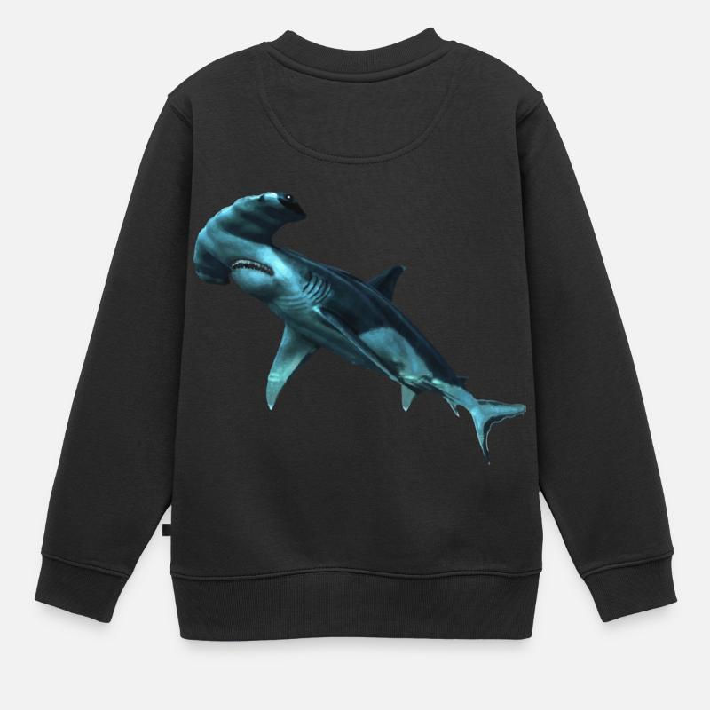 Requin - Sweat Premium enfant bio - noir