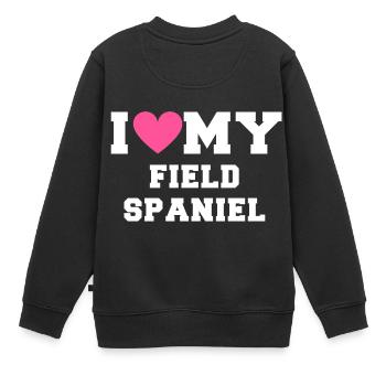 I love my I love my Field Spaniel - Kinder Premium Organic Sweatshirt - Schwarz - Hinten - AI Model Kid Female (0cm)