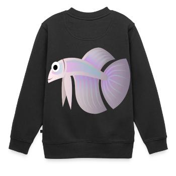 fish fish animal animals1415 - Kids Premium Organic Sweatshirt - black - Back - AI Model Kid Female (0cm)