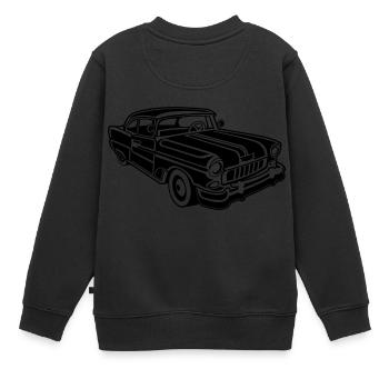 Chevy Cadilac / Muscle Car 02_schwarz - Kinder Premium Organic Sweatshirt - Schwarz - Hinten - AI Model Kid Female (0cm)