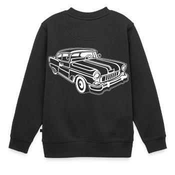 Chevy Cadilac / Muscle Car 02_weiß - Kinder Premium Organic Sweatshirt - Schwarz - Hinten - AI Model Kid Female (0cm)