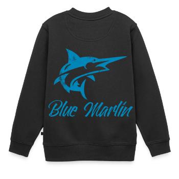 Angler - Angelsport - Blue Marlin - Geschenk - Kinder Premium Organic Sweatshirt - Schwarz - Hinten - AI Model Kid Female (0cm)