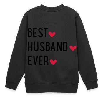 Ehemann - Kinder Premium Organic Sweatshirt - Schwarz - Hinten - AI Model Kid Female (0cm)