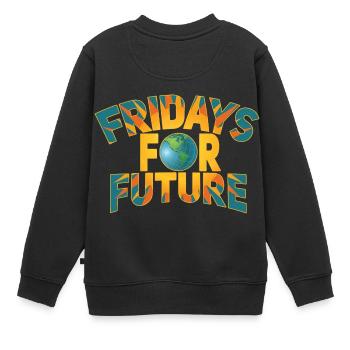 Fridays For Future Text - Kinder Premium Organic Sweatshirt - Schwarz - Hinten - AI Model Kid Female (0cm)