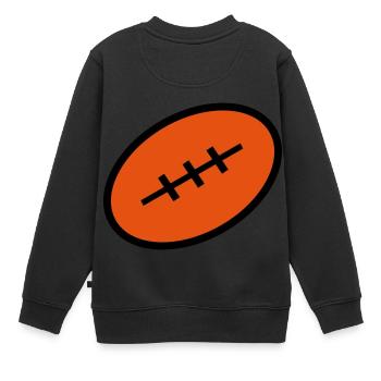 oval balloon rugby drawing - Kids Premium Organic Sweatshirt - black - Back - AI Model Kid Female (0cm)