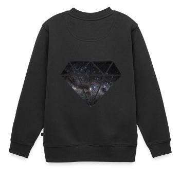 Diamant in Space - Kinder Premium Organic Sweatshirt - Schwarz - Hinten - AI Model Kid Female (0cm)