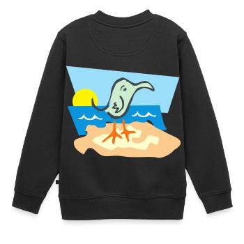 beach strand summer sommer vacation urlaub45 - Sweat Premium enfant bio - noir - Dos - AI Model Kid Female (0cm)