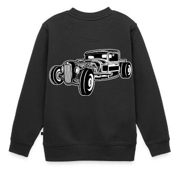 Hot Rod / Rad Rod 06_schwarz weiß - Kinder Premium Organic Sweatshirt - Schwarz - Hinten - AI Model Kid Female (0cm)