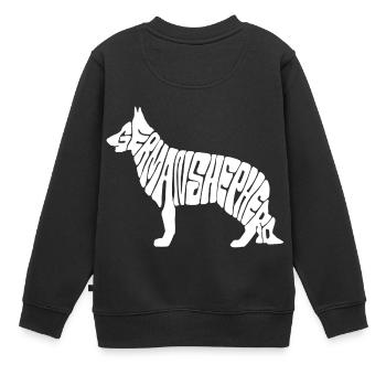 Shepherd / Sheppard / Chien Logo / chien policier - Sweat Premium enfant bio - noir - Dos - AI Model Kid Female (0cm)