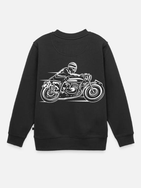 Cafe Racer Motorrad 03_weiß - Kinder Premium Organic Sweatshirt - Schwarz