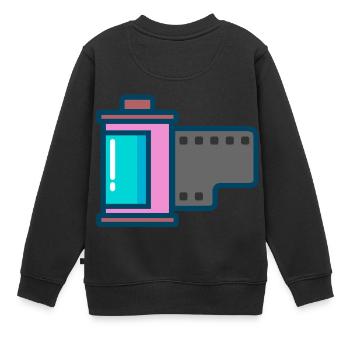 camera caméra film photo appareil photo - Sweat Premium enfant bio - noir - Dos - AI Model Kid Female (0cm)