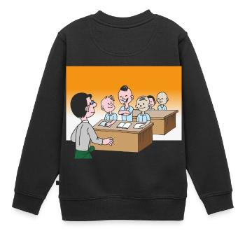 Schüler in der Klasse in der Schule - Kinder Premium Organic Sweatshirt - Schwarz - Hinten - AI Model Kid Female (0cm)
