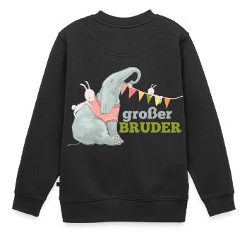 großer Bruder Elefant Hase - Kinder Premium Organic Sweatshirt - Schwarz - Hinten - AI Model Kid Female (0cm)