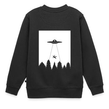 Fliegende Untertasse Ufo Alien shirt Geschenk - Kinder Premium Organic Sweatshirt - Schwarz - Hinten - AI Model Kid Female (0cm)