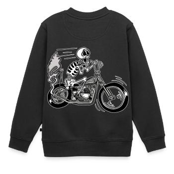 Trumpfh - Kinder Premium Organic Sweatshirt - Schwarz - Hinten - AI Model Kid Female (0cm)