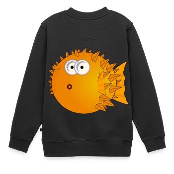 kugelfisch - Kinder Premium Organic Sweatshirt - Schwarz - Hinten - AI Model Kid Female (0cm)