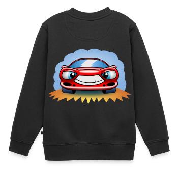 Lustiger Rennwagen - Kinder Premium Organic Sweatshirt - Schwarz - Hinten - AI Model Kid Female (0cm)