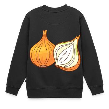 Yellow onions Onions - Kids Premium Organic Sweatshirt - black - Back - AI Model Kid Female (0cm)