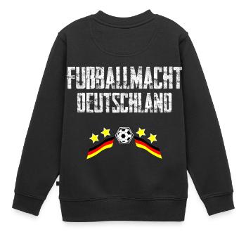 Deutschland, Fußballmacht, Fußball, Sport, Vintage - Kinder Premium Organic Sweatshirt - Schwarz - Hinten - AI Model Kid Female (0cm)