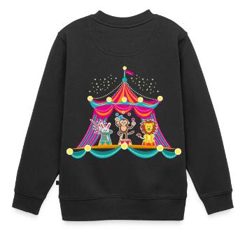 Cirque - Cirque des singes - Animaux de cirque Hare Lion - Sweat Premium enfant bio - noir - Dos - AI Model Kid Female (0cm)